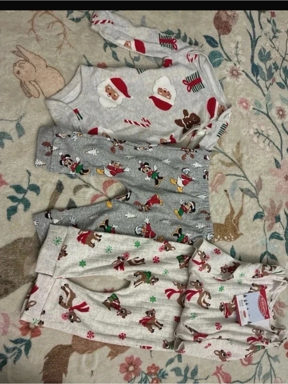 Carter's Holiday Kids Pajama Set - Gray, White, Red, Green